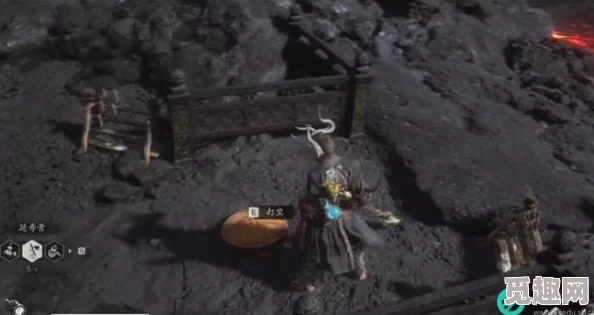 探寻黑神话悟空中火焰山炼魔坑的神秘石屏前打坐秘境地点